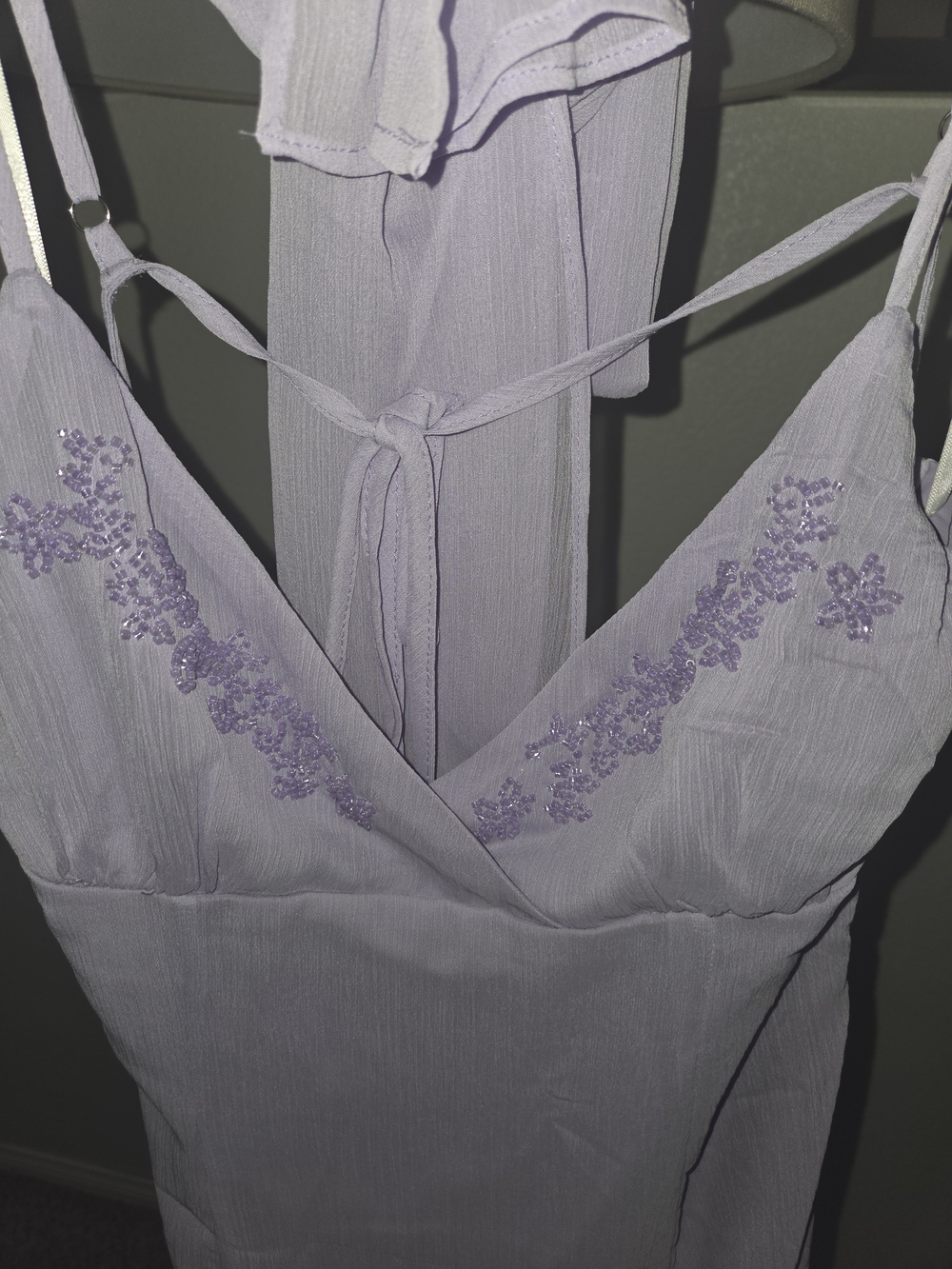 Princess Polly Lilac Beaded V-Neck Prom Dress